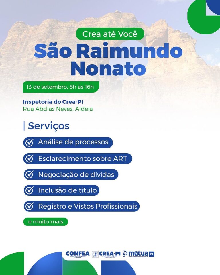 Crea-PI até Você está chegando em São Raimundo Nonato!